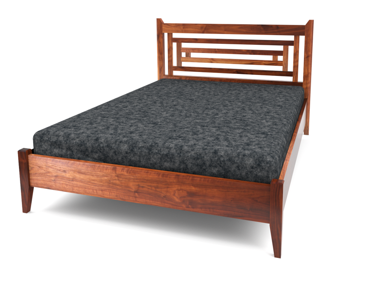 custom handmade bed tapered legs  frame and panel headboard