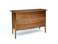 Venezia five drawer curved front dresser