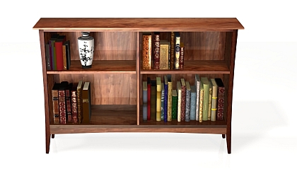 custom handmade bookcase in cherry and pomelle sapele