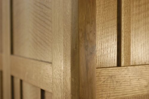 White Oak Media Cabinet Detail