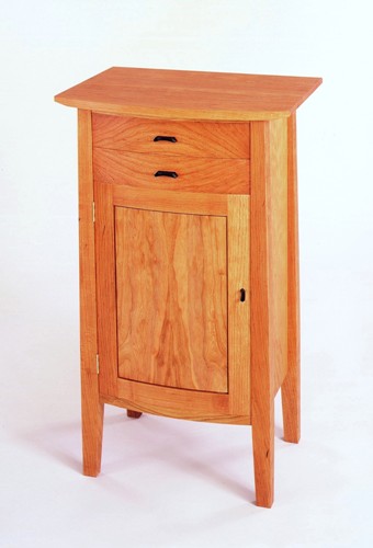 custom handmade curved front standing cabinet